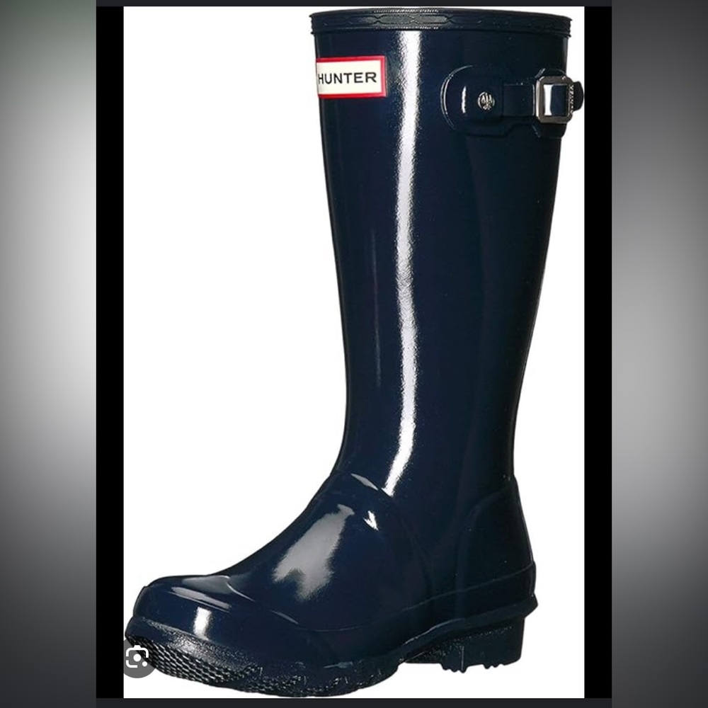 Hunter rain boots size 7 navy blue
